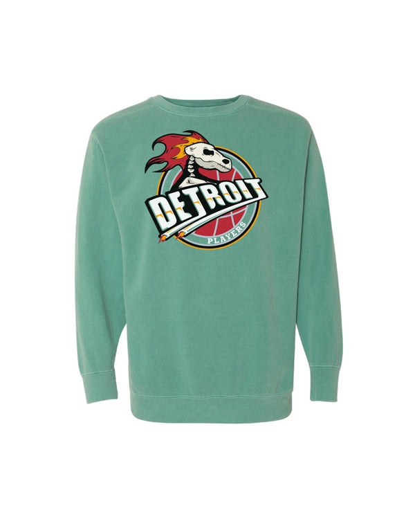Ink Detroit 90s Players Crewneck Sweatshirt - Pigment dyed Teal