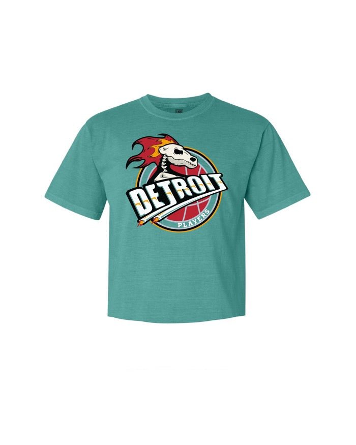 Ink Detroit - 90s Players Oversize Crop T-Shirt - Pigment Dyed Teal - Ink Detroit