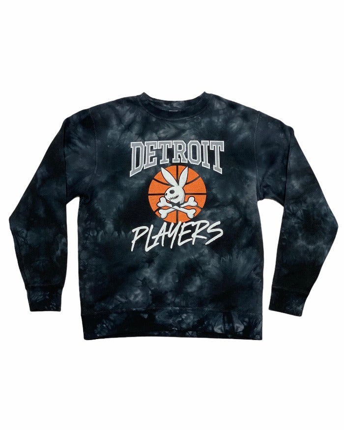 Ink Detroit Players Black Tie Dye Crewneck Sweatshirt