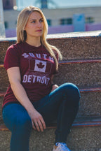 South Detroit T-Shirt - Cardinal Red - Ink Detroit