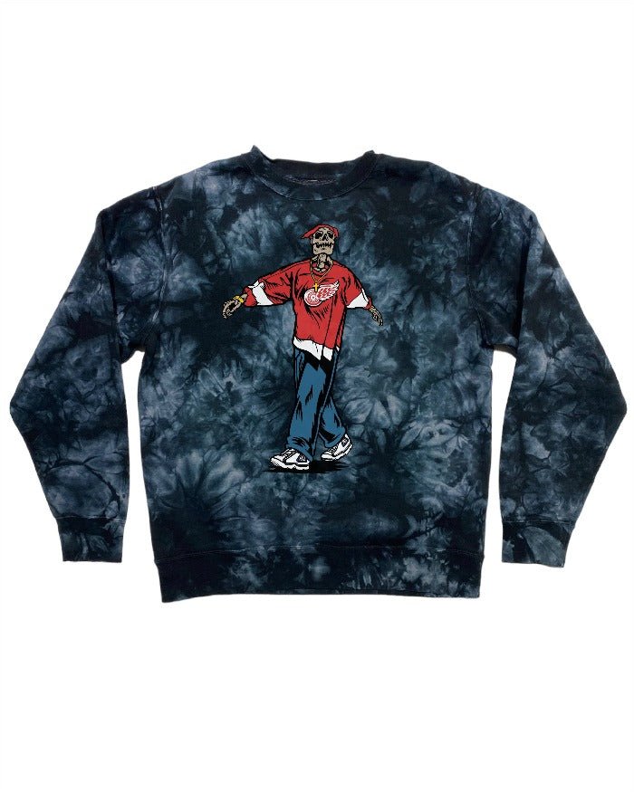 Ink Detroit- Tupac Back from the Dead Wings Jersey - Crewneck - Black Tie Dye - Ink Detroit