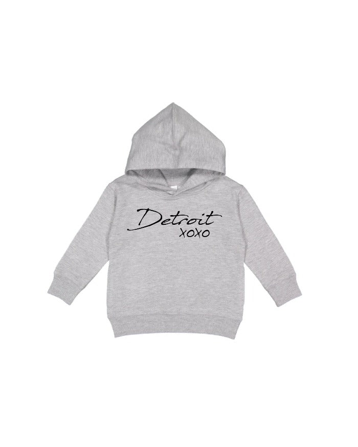 Ink Detroit XOXO Toddler Hoodie - Heather Grey