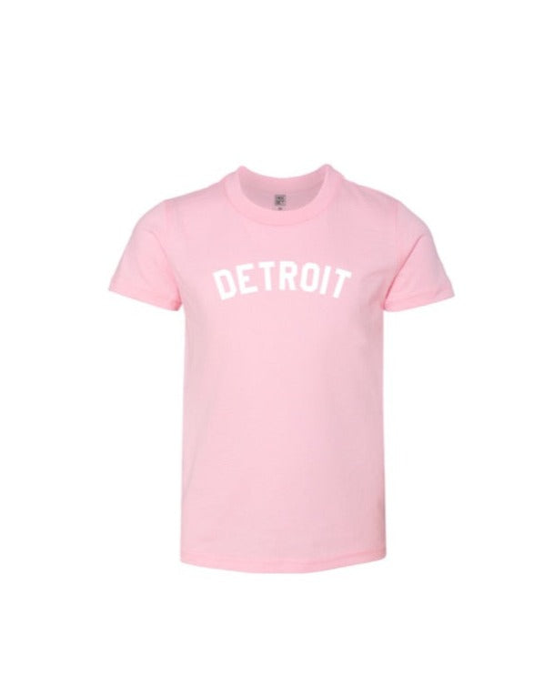 Basic Detroit Youth T-Shirt in Pink
