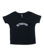Ink Detroit Detroitish Women's slouchy v-neck t-shirt - Black - Ink Detroit