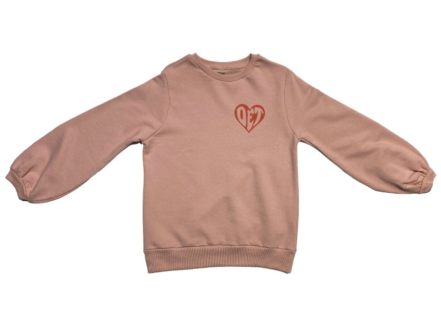Detroit Heart Ballon sleeve crew neck