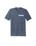 Say Nice Things About Detroit Left Chest Print T-Shirt - Heather Navy - Ink Detroit