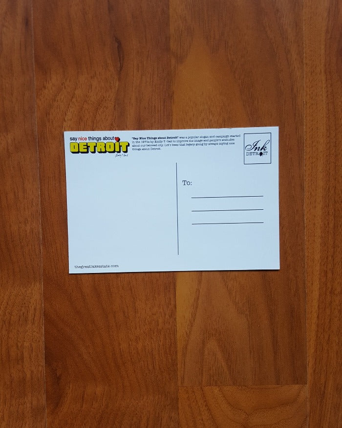 Say Nice Things About Detroit Postcard