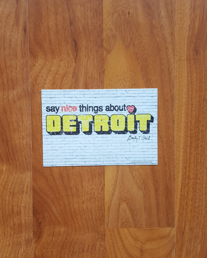 Say Nice Things About Detroit Postcard