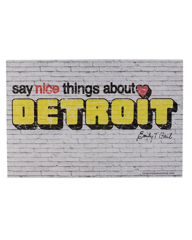 Say Nice Things About Detroit Postcard