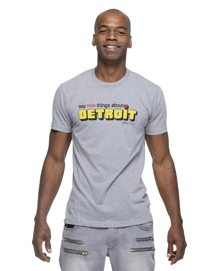 Say Nice Things About Detroit T-Shirt - Heather Grey