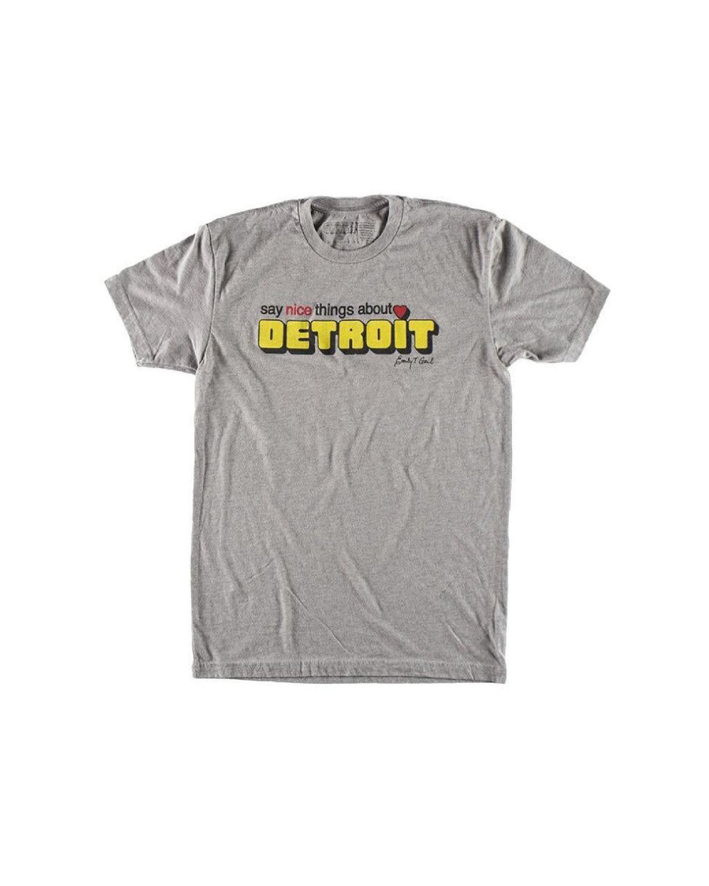 Vintage Say Nice Things About Detroit T-Shirt - Heather Grey - Ink Detroit