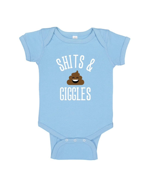 Graphic Tees "Shits & Giggles" Baby Onesie - Blue