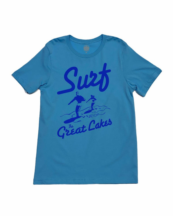 The Great Lakes State -SURF THE Great Lakes T-Shirt - Lake Blue