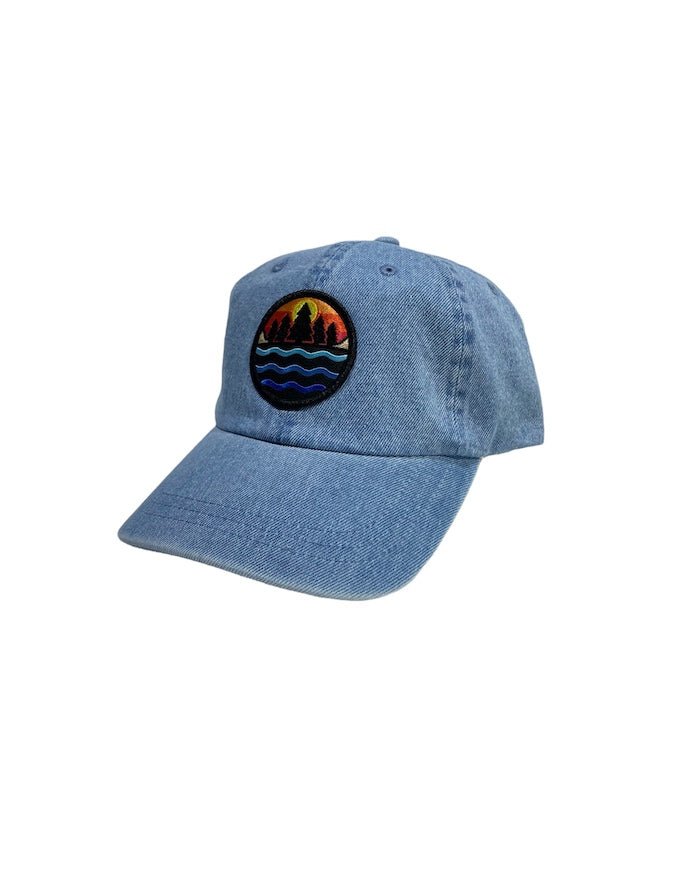 The Great Lakes State Washed denim Dad hat with TGLS emblem - Ink Detroit