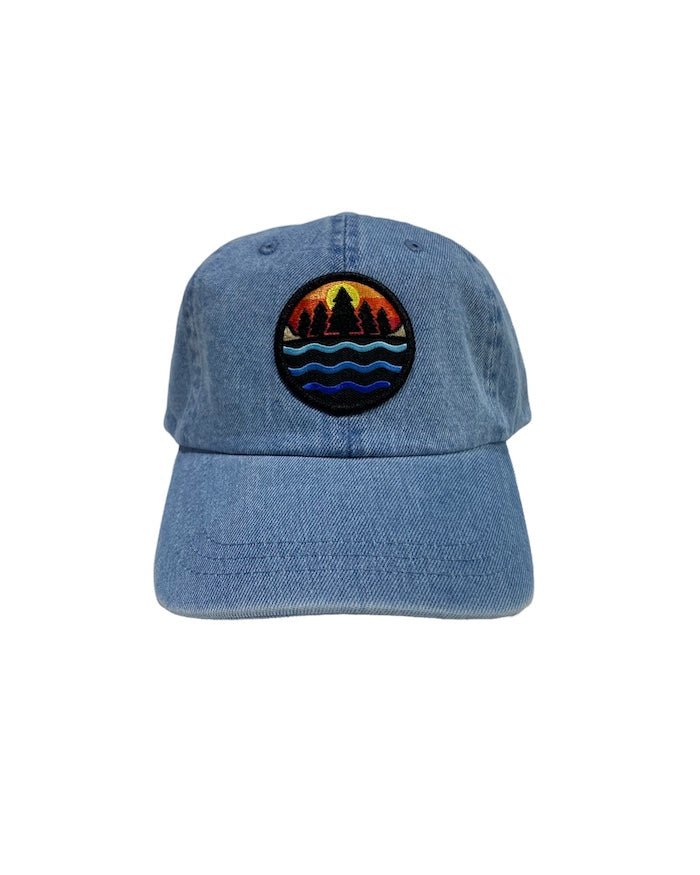 The Great Lakes State Washed denim Dad hat with TGLS emblem - Ink Detroit