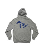 The Great Lakes State - Great Lakes Hoodie - Heather Grey - Ink Detroit