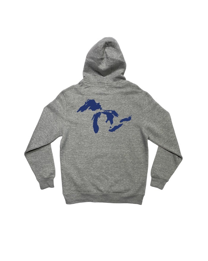 The Great Lakes State - Great Lakes Hoodie - Heather Grey - Ink Detroit