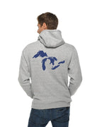 The Great Lakes State - Great Lakes Hoodie - Heather Grey - Ink Detroit