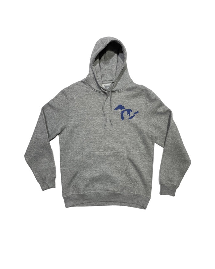 The Great Lakes State - Great Lakes Hoodie - Heather Grey - Ink Detroit