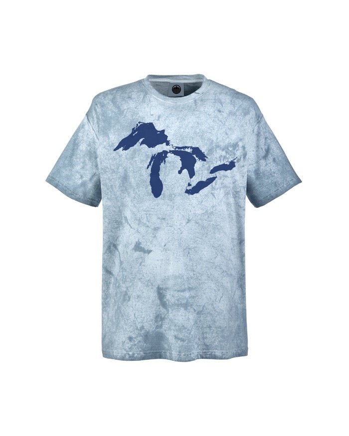 The Great Lakes State - Great Lakes T-Shirt - Lake Blasted Blue - Ink Detroit