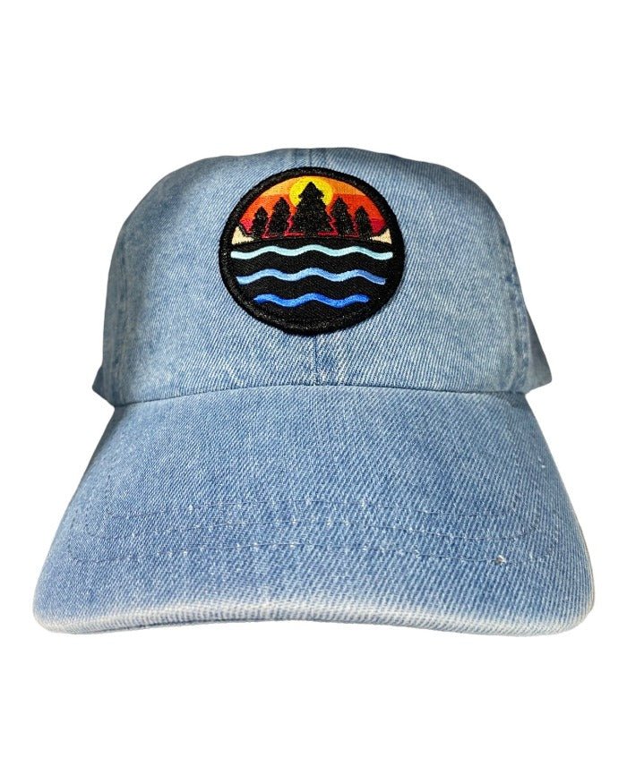 The Great Lakes State Washed denim Dad hat with TGLS emblem - Ink Detroit