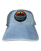 The Great Lakes State Washed denim Dad hat with TGLS emblem - Ink Detroit