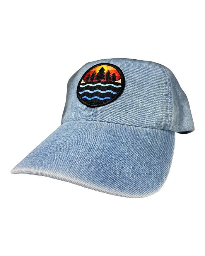 The Great Lakes State Washed denim Dad hat with TGLS emblem - Ink Detroit