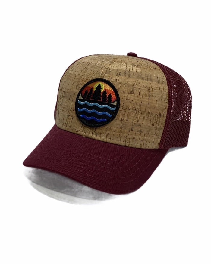 The Great Lakes State Cork and Burgundy Mesh Trucker Cap