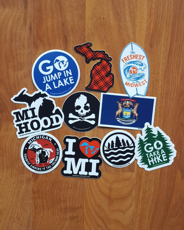 The Great Lakes State Die Cut Vinyl Sticker Bundle - 10 Pack