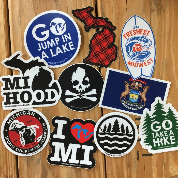The Great Lakes State Die Cut Vinyl Sticker Bundle - 10 Pack