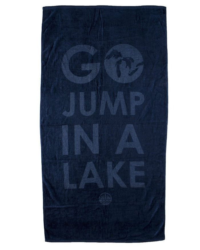 The Great Lakes State Go Jump In A Lake Beach Towel