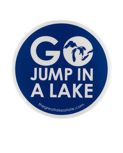 The Great Lakes State Go Jump in A Lake Die Cut Vinyl Sticker - Ink Detroit