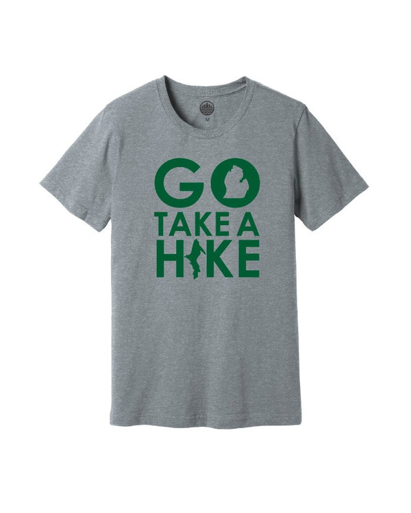 The Great Lakes State - Go Take A Hike T-Shirt - Heather Grey