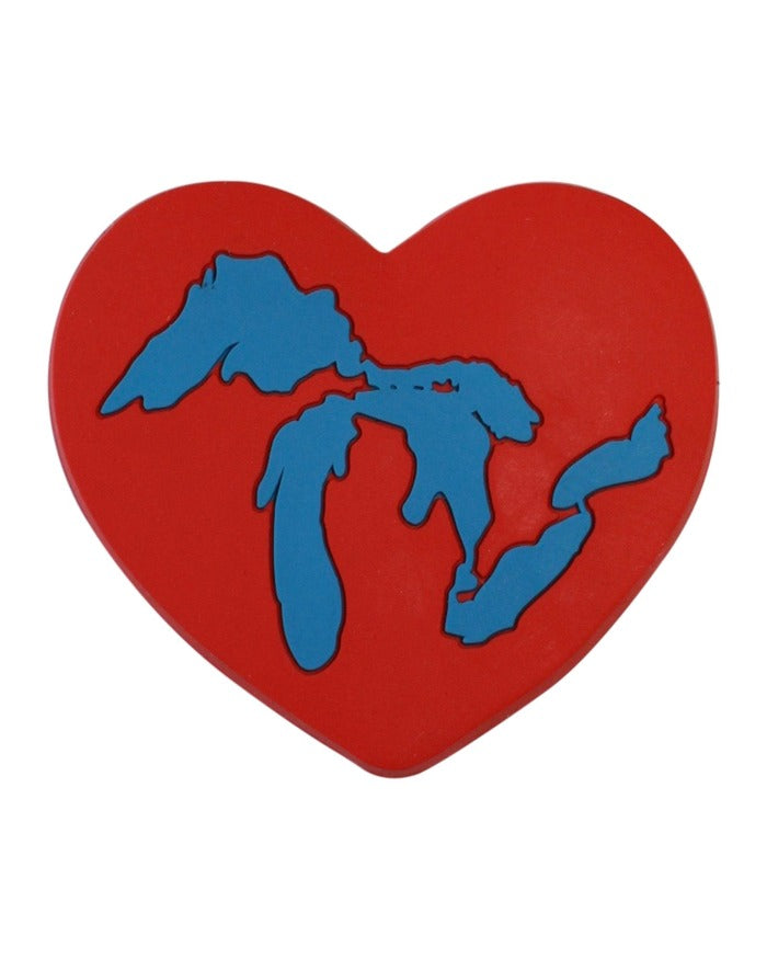 The Great Lakes State Lakes Heart Magnet