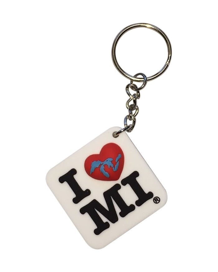 The Great Lakes State I Love Michigan Keychain