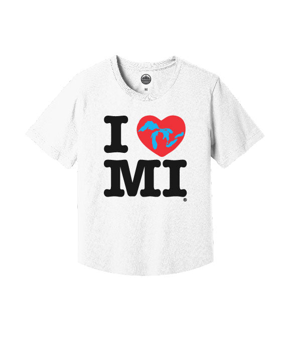 The Great Lakes State - I Love Michigan - kinda cropped white T-Shirt
