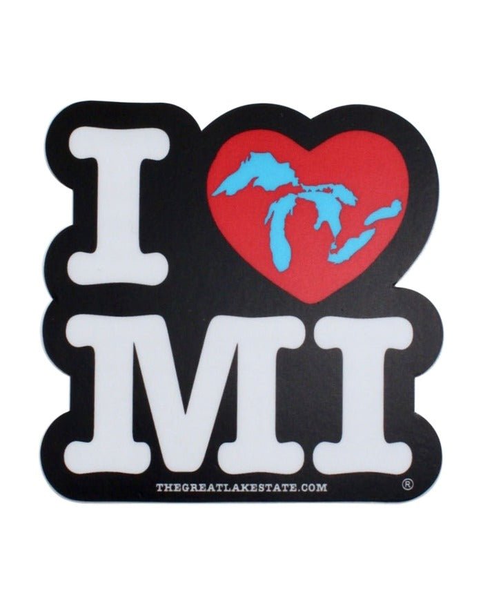 The Great Lakes State I Love MIchigan Die Cut Vinyl Sticker - Ink Detroit