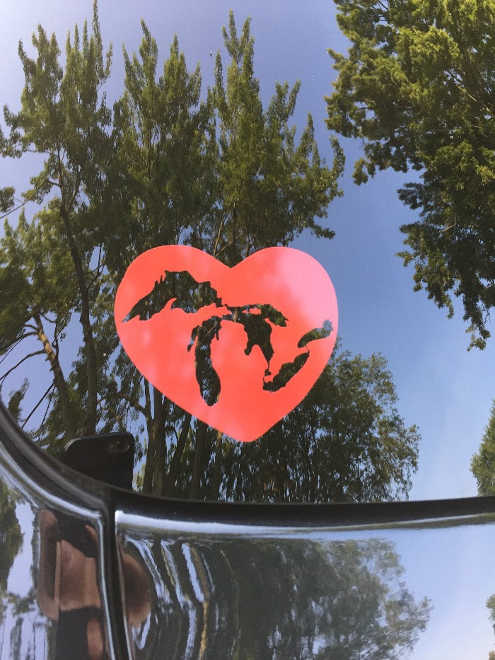 The Great Lakes State Lakes Heart Vinyl Decal Sticker
