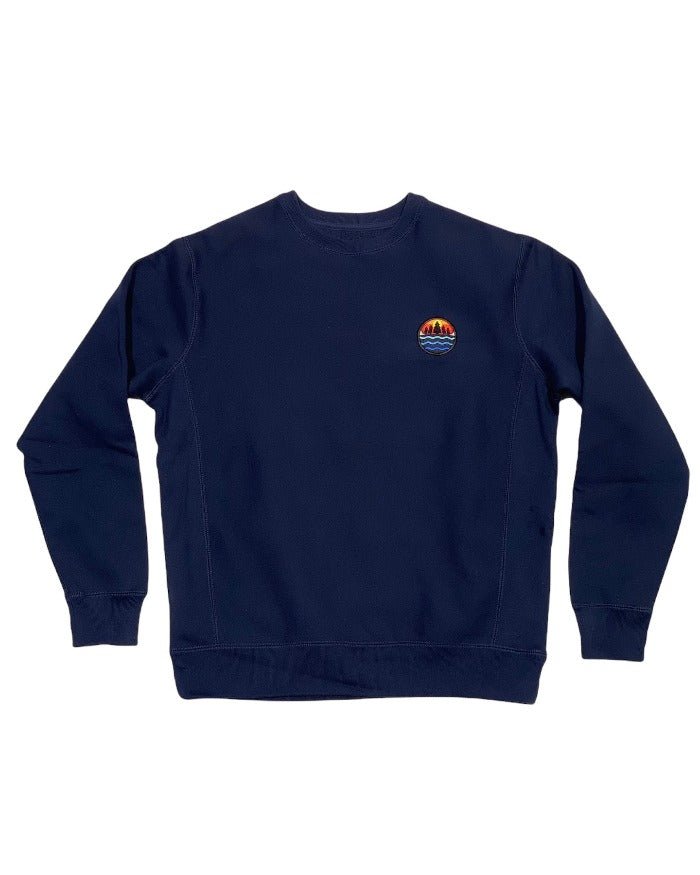 The Great Lakes State Color Logo Heavyweight Crewneck Sweatshirt - Navy - Ink Detroit
