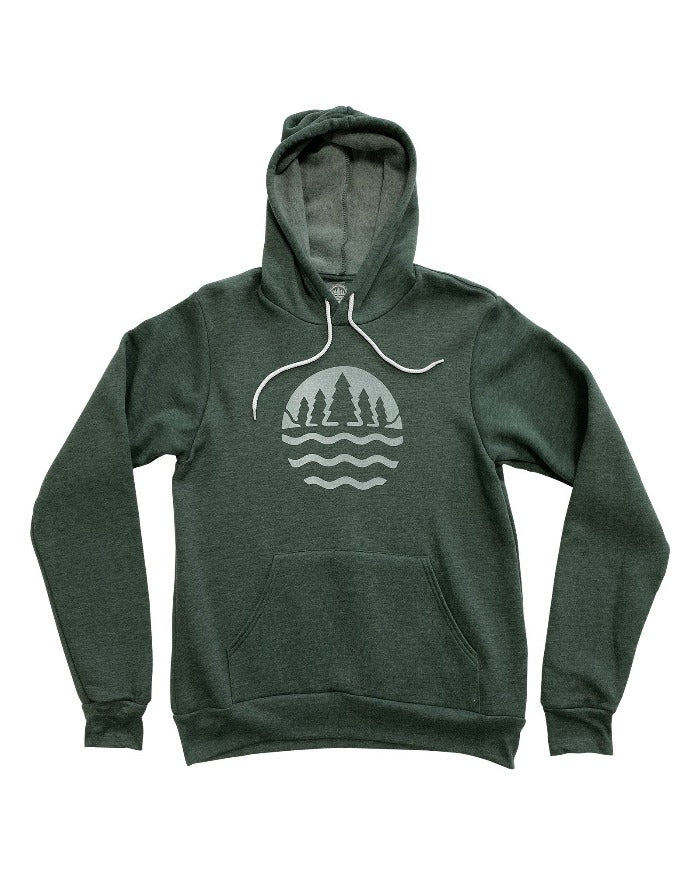 The Great Lakes State Logo Hoodie - Heather Forest Green