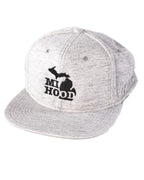 The Great Lakes State MI Hood Jersey Knit Snapback - Light Grey - Ink Detroit