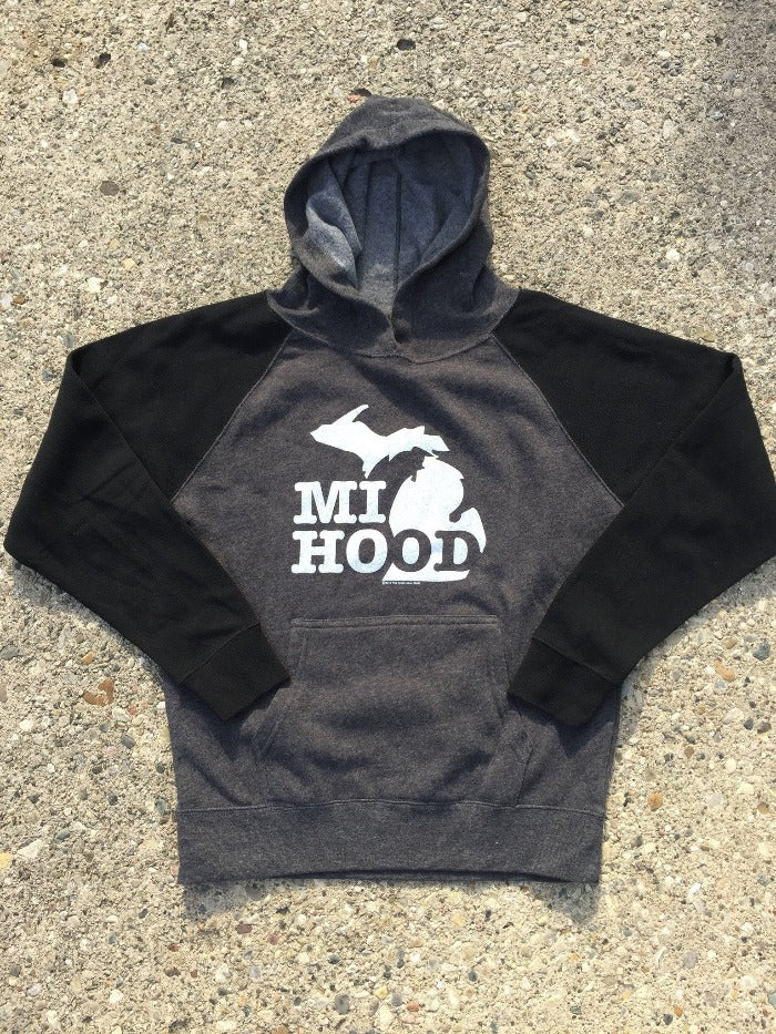 The Great Lakes State MI Hood Youth Pullover Hooded Sweatshirt