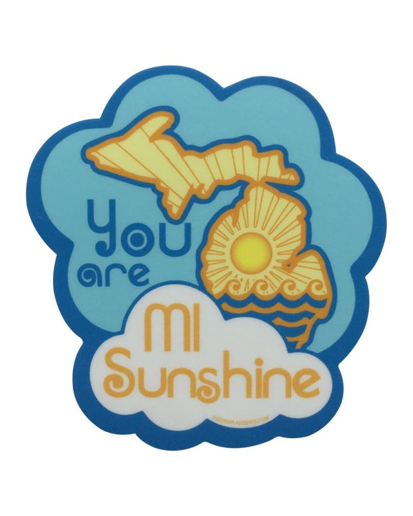 The Great Lakes State MI Sunshine Die Cut Vinyl Sticker