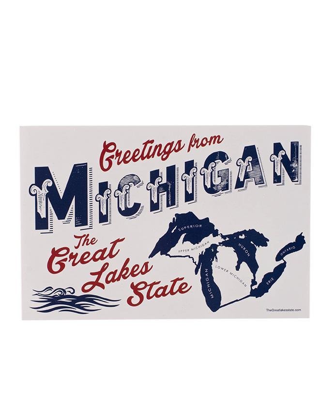 The Great Lakes State Michigan Post Card - Ink Detroit