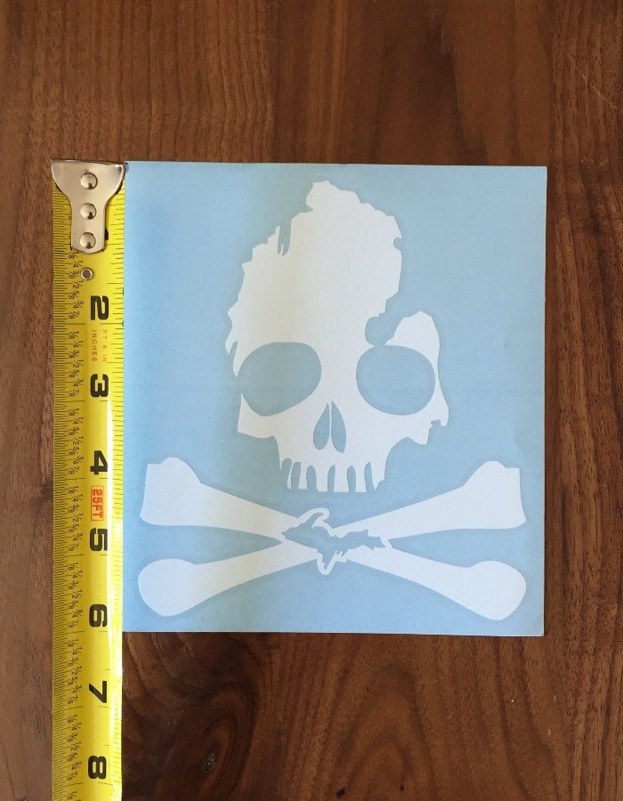 The Great Lakes State Michigan Skull & Bones Extra Large Vinyl Decal Sticker - Ink Detroit