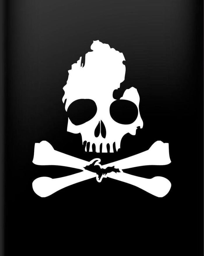 The Great Lakes State Michigan Skull & Bones Extra Large Vinyl Decal Sticker - Ink Detroit