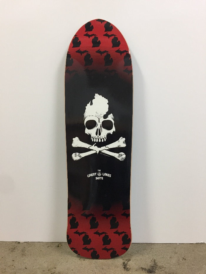 The Great Lakes State Michigan Skull & Bones Old School Skate Deck