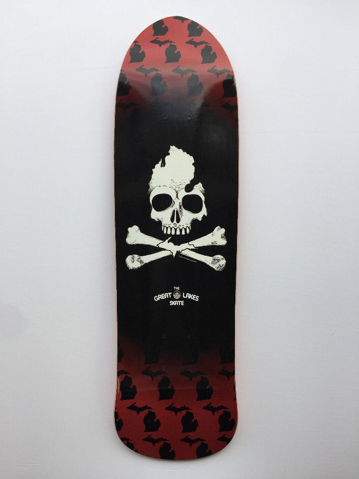 The Great Lakes State Michigan Skull & Bones Old School Skate Deck