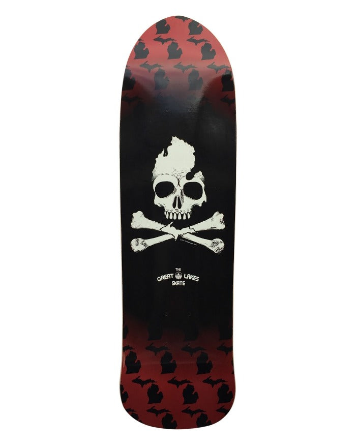 The Great Lakes State Michigan Skull & Bones Old School Skate Deck