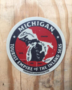 The Great Lakes State Michigan Tourist Empire of the Inland Seas Die Cut Vinyl Sticker - Ink Detroit
